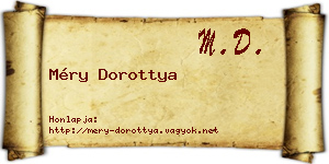Méry Dorottya névjegykártya
